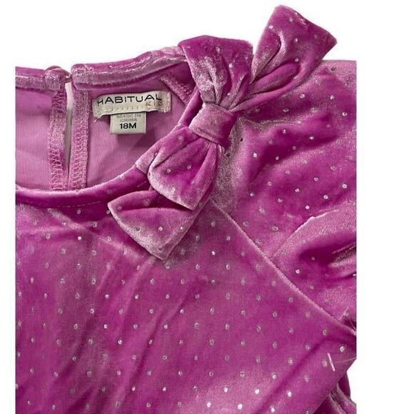 Habitual Kid Baby Girls Glitter Dot Tiered Velvet Dress‎ Size 18 Months - Picture 7 of 8